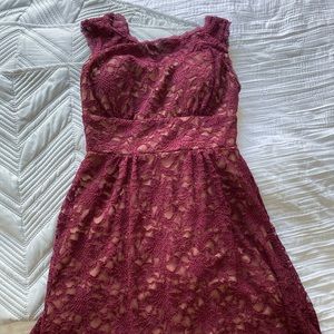 Burgundy lace dress